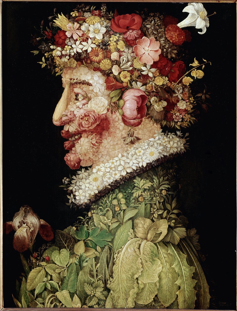 Frühling. Gemälde von Giuseppe Arcimboldo (1589) Madrid, Real Academia de Bellas Artes de San Fernando von Giuseppe Arcimboldo