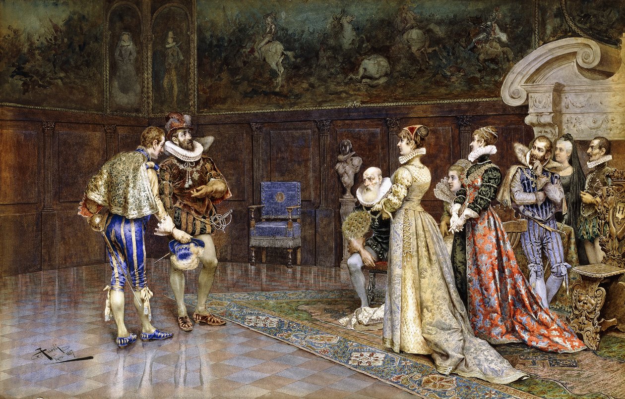 Vorstellung von Henri IV von Frankreich am Hof von Marguerite Valois von Giuseppe Aureli