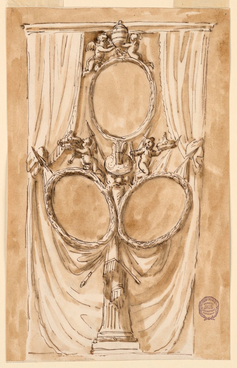 Dekoration für das Porträt von Papst Pius VI. und dem Königspaar von Giuseppe Barberi