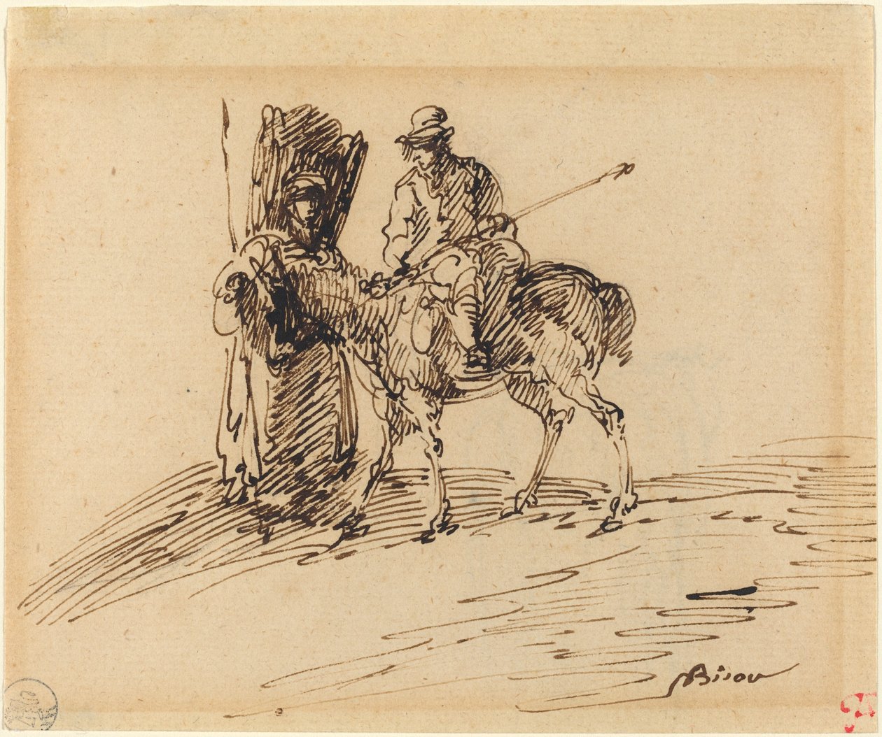 Reiter mit Bauer von Giuseppe Bernardino Bison