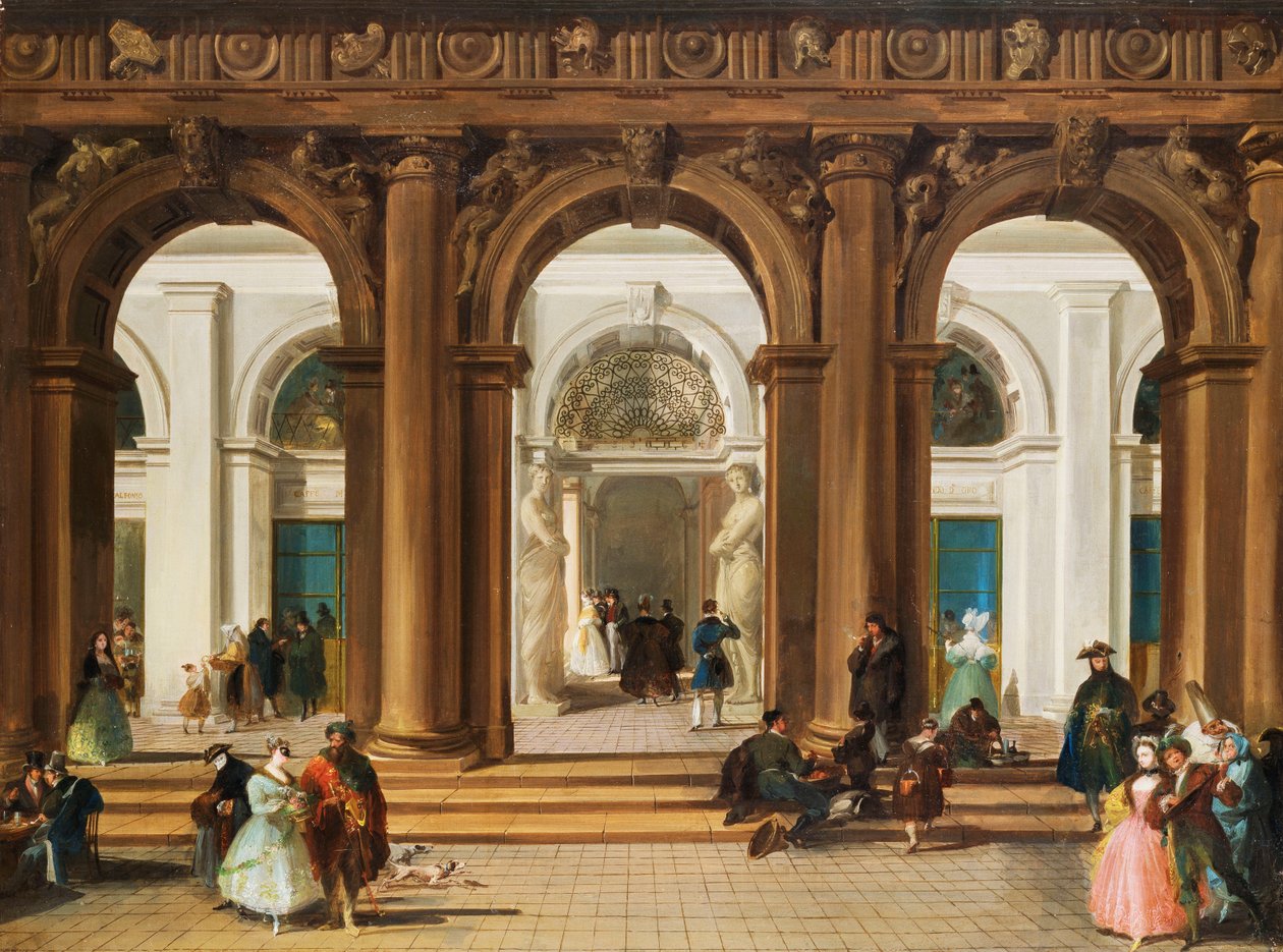 Der Eingang zur Biblioteca Marciana, Venedig von Giuseppe Bernardino Bison