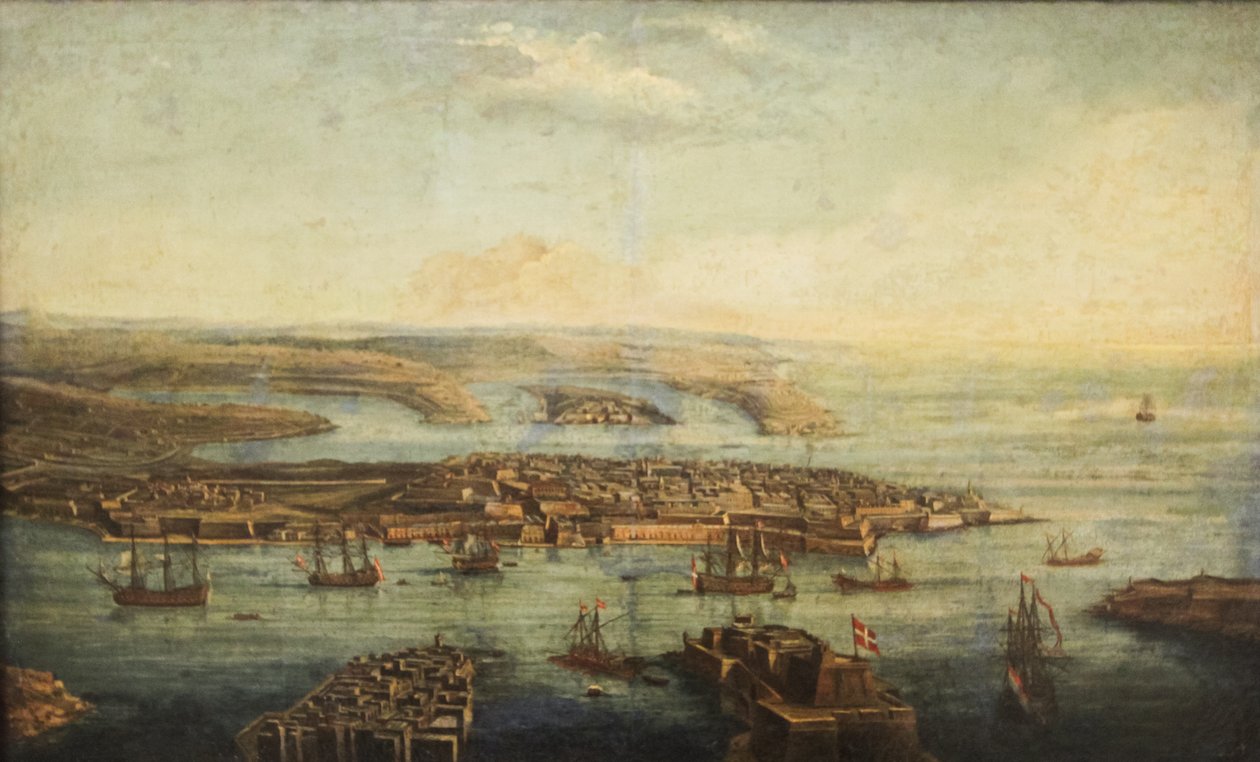 Ein Blick auf den Grand Harbour, Marsamxett und Valletta von Giuseppe Caloriti