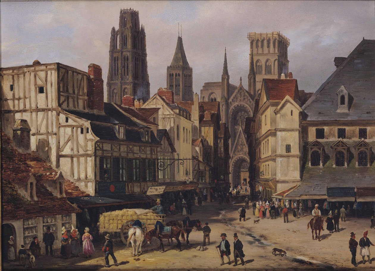 Place de la Haute-Vieille-Tour, Rouen, 1824 von Giuseppe Canella