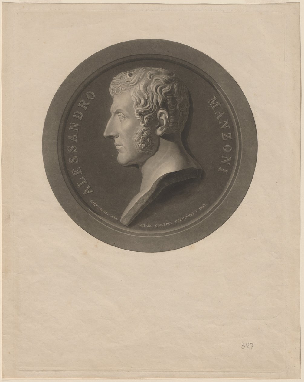 Alessandro Manzoni von Giuseppe Cornienti, after Gaetano Monti