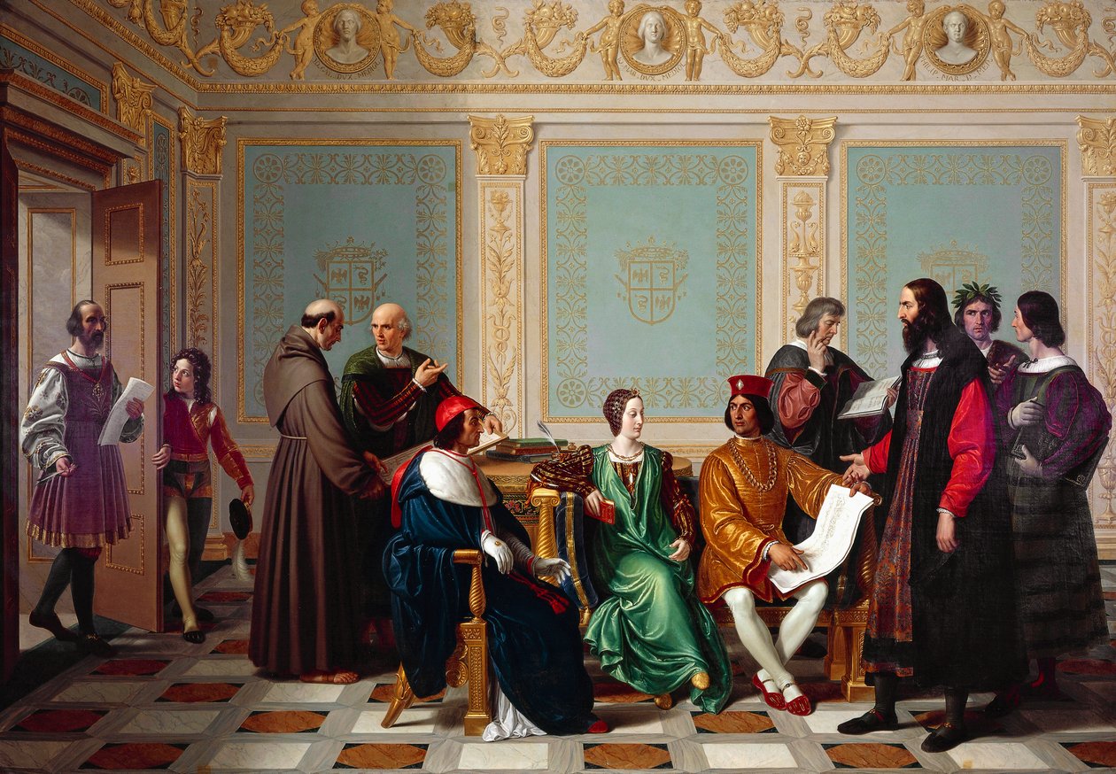 Leonardo da Vinci erhält den Auftrag für das Letzte Abendmahl am Hof von Ludovico il Moro in Mailand von Giuseppe Diotti