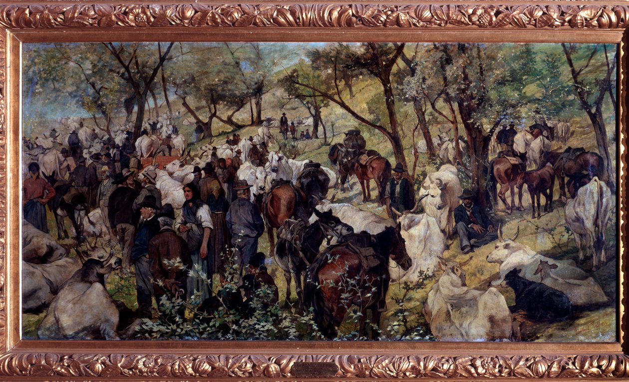 Der Markt in San Godenzo, Toskana von Giuseppe Fattori