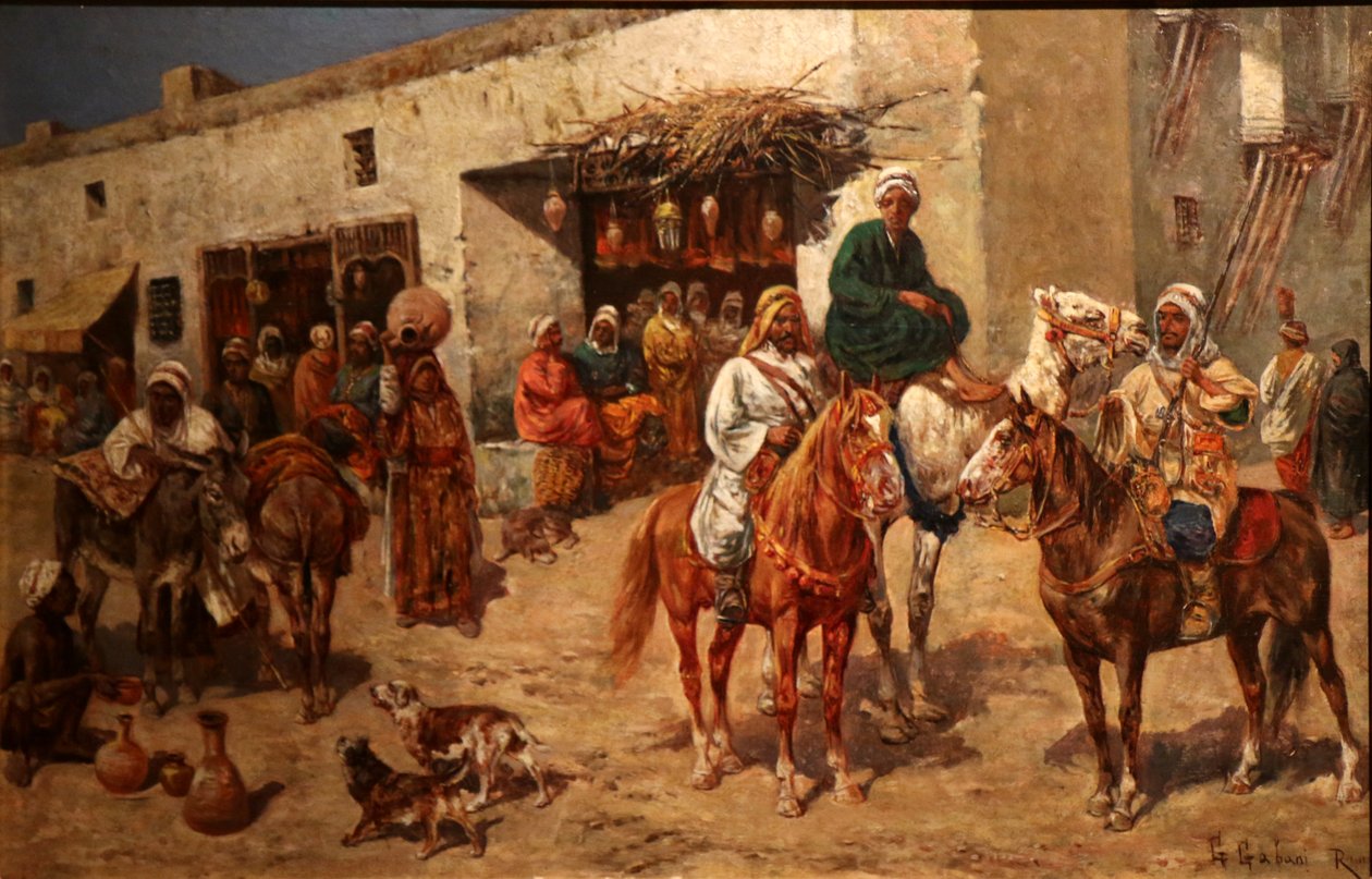 Reiter vor dem Laden eines Trödlers von Giuseppe Gabani