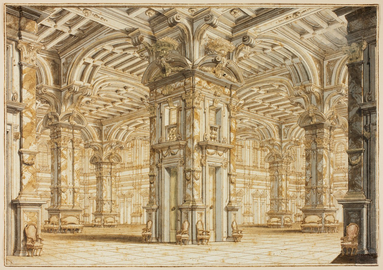 Festhalle aus einer Theaterszene von Giuseppe Galli Bibiena