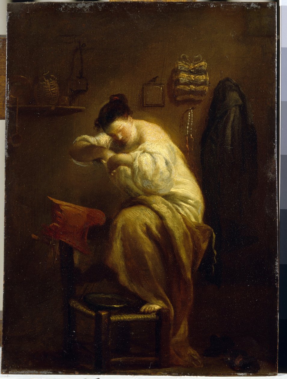 Frau auf der Suche nach Flöhen von Giuseppe Maria Crespi