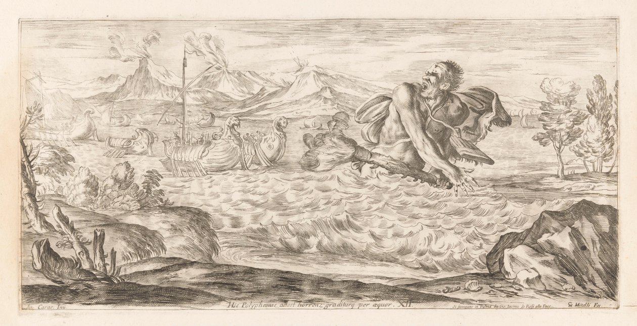 Polyphemus verfolgt die Flotte des Aeneas (Omzwervingen van Aeneas, L