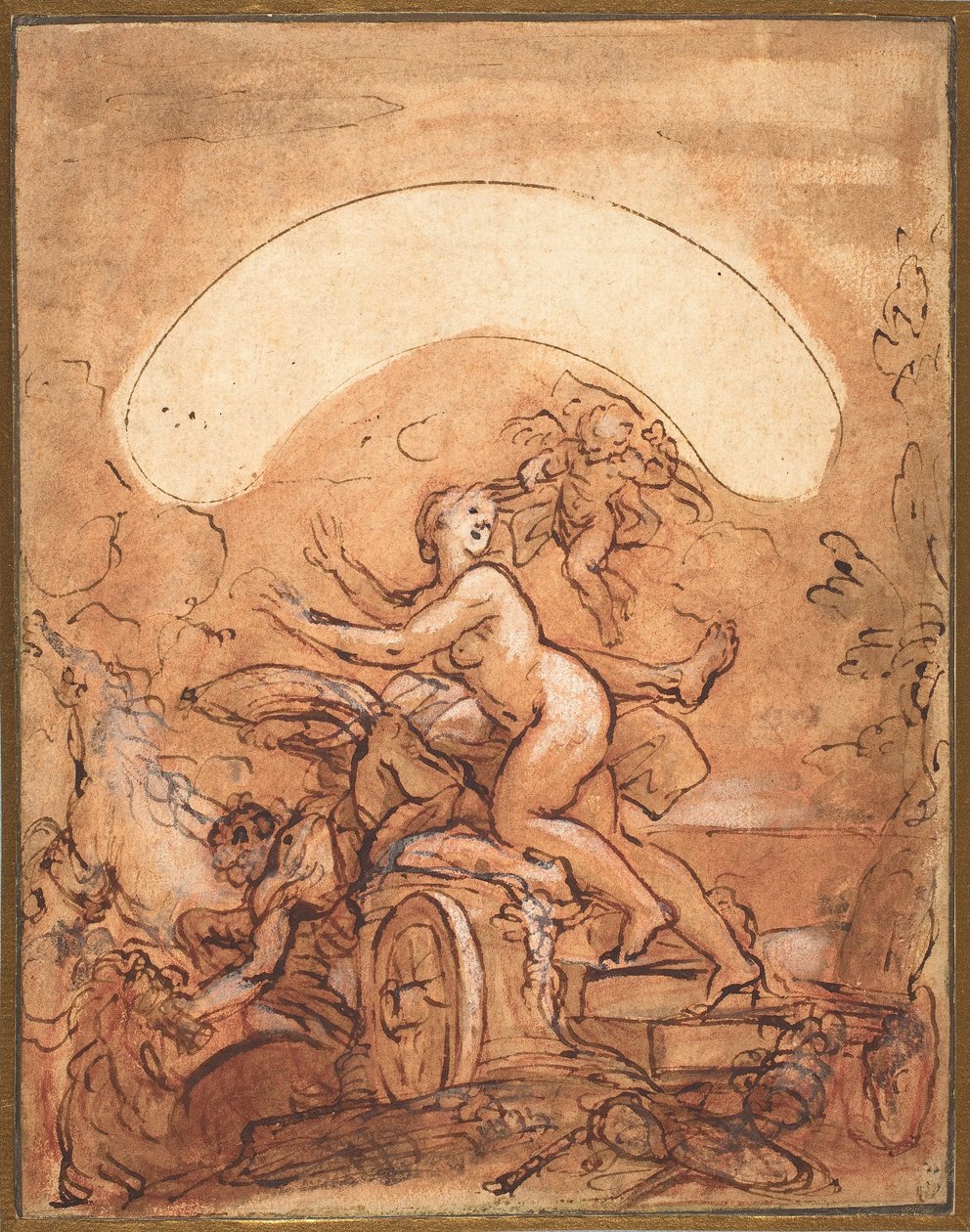Auroras Treffen mit der Zeit unterbrochen, um 1700 von Giuseppe Passeri