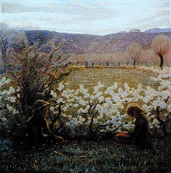 Feld in Blüte (Öl auf Leinwand) von Giuseppe Pellizza da Volpedo