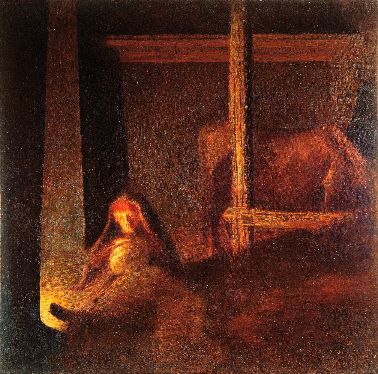 Die alte Frau in der Scheune von Giuseppe Pellizza da Volpedo