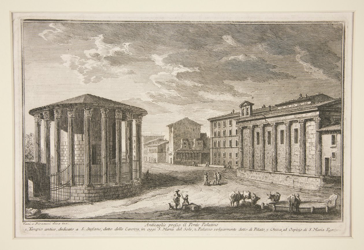 Ruinen in der Nähe der Ponte Palatino von Giuseppe Vasi