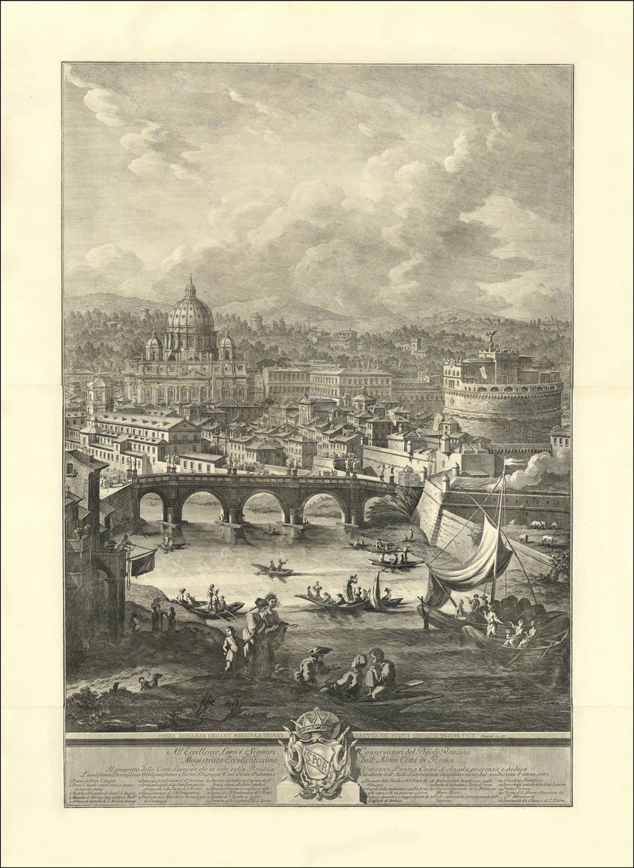 Il Prospetto della Città Leonina, mit der Vatikanbasilika, Brücke und Castel S. Angelo von Giuseppe Vasi