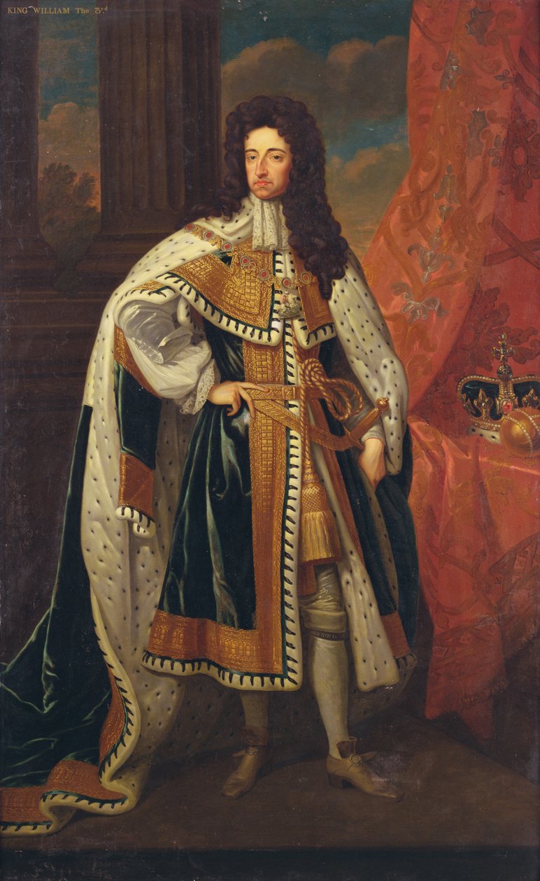 König Wilhelm in Staatsroben, ca. 1690 von Godfrey (after) Kneller