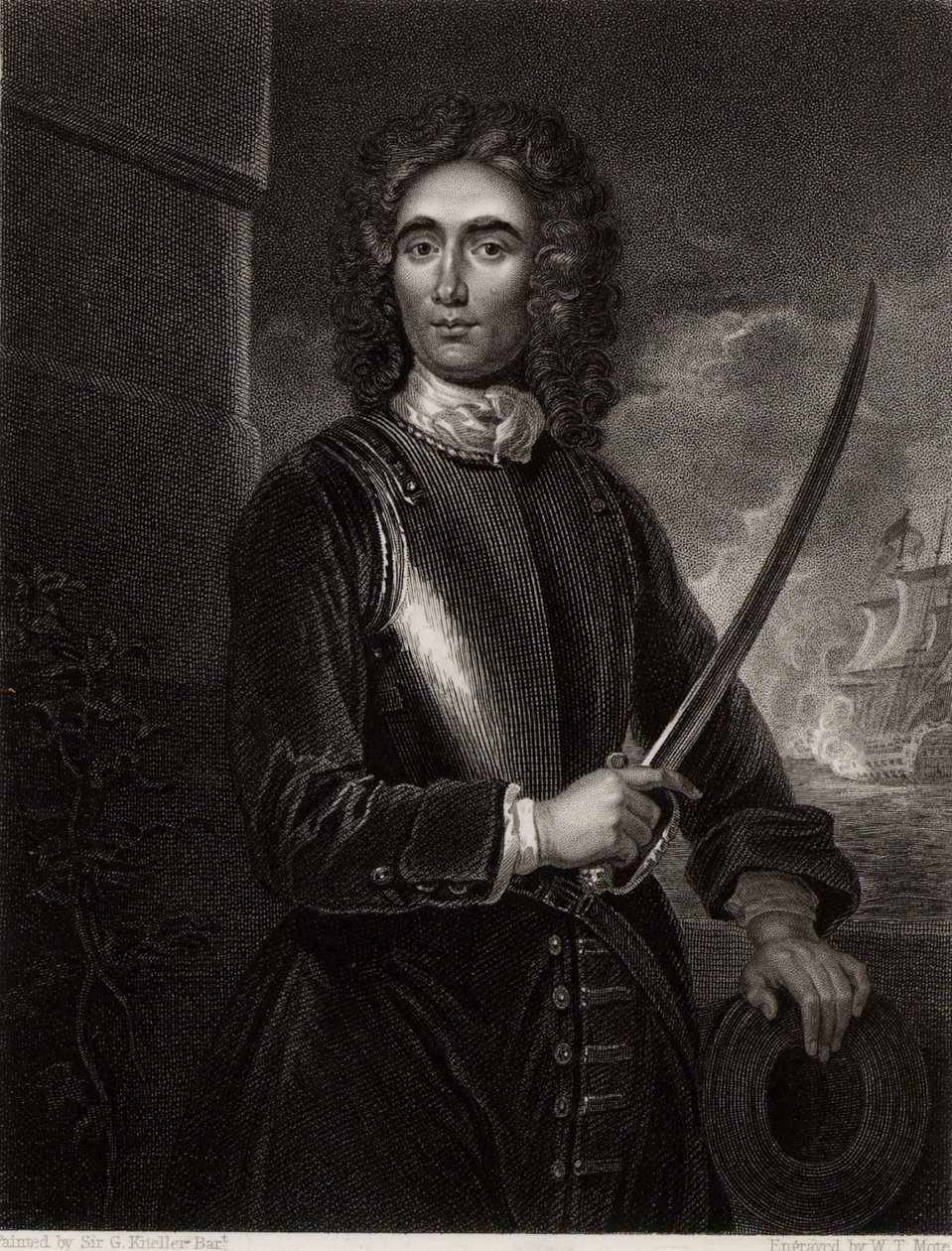 Porträt von John Benbow von Godfrey (after) Kneller