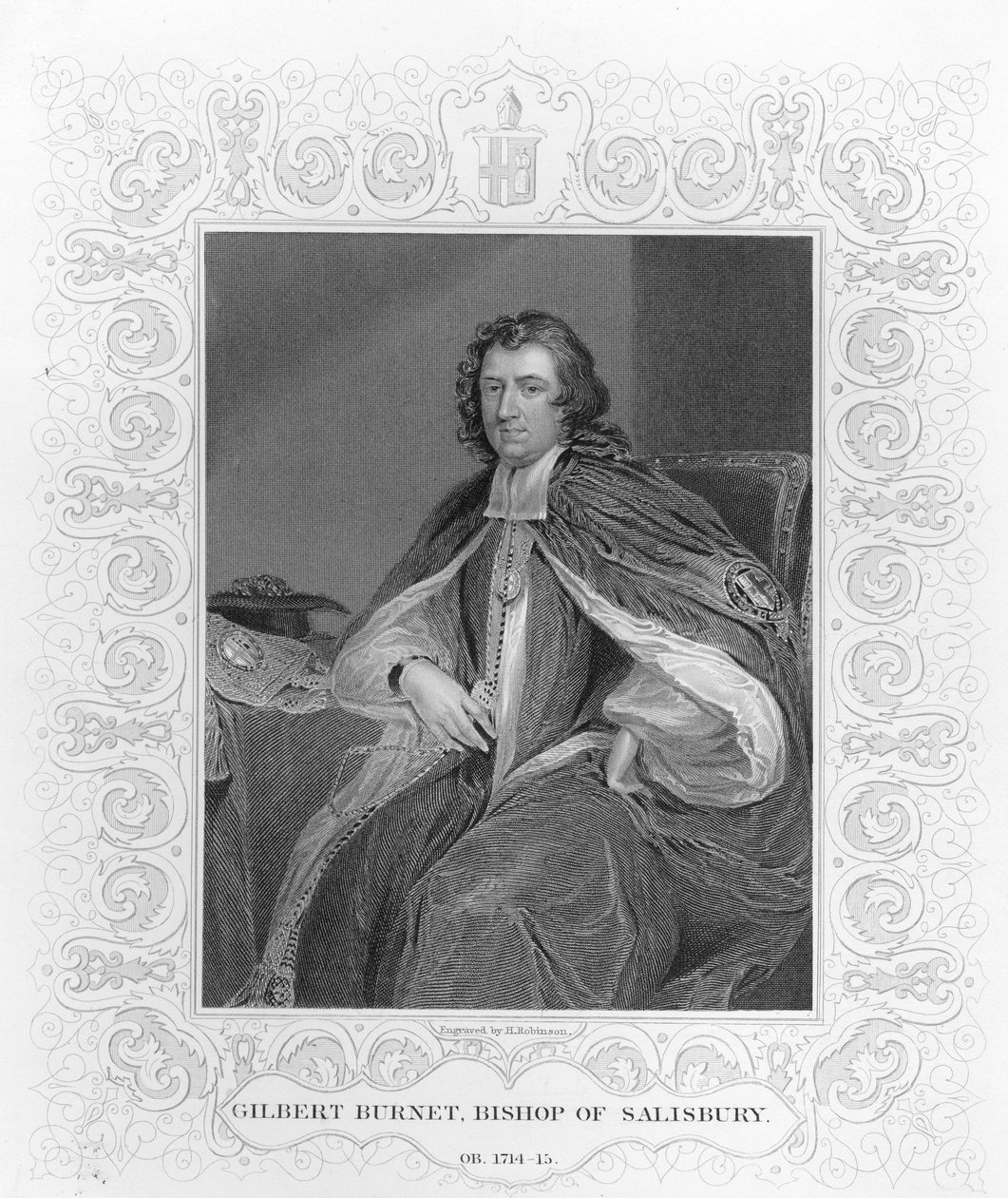 Gilbert Burnet, Bischof von Salisbury, graviert von H. Robinson von Godfrey Kneller
