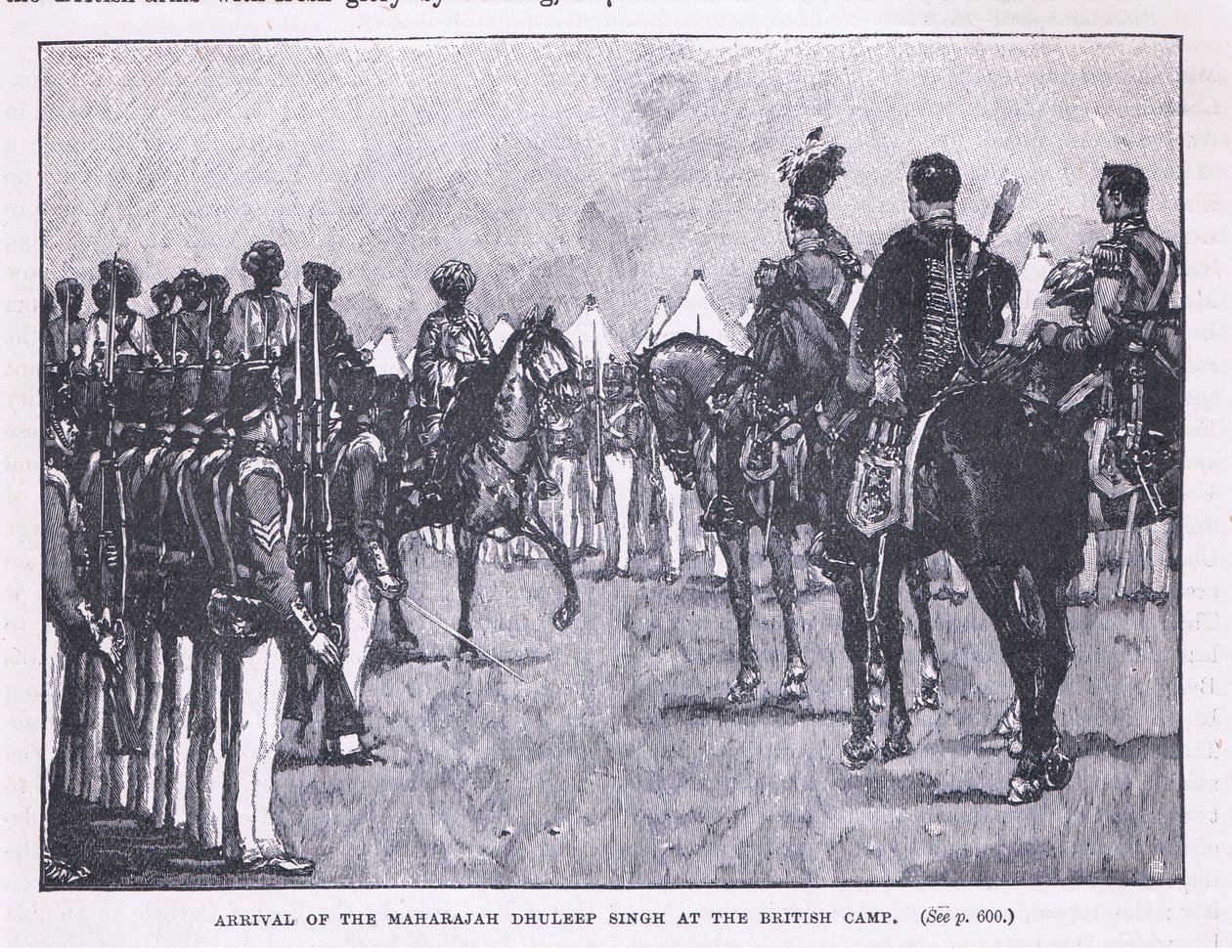 Ankunft der Briten bei Makharajah Dhuleep Singh im britischen Lager AD 1846 von Gordon Frederick Browne