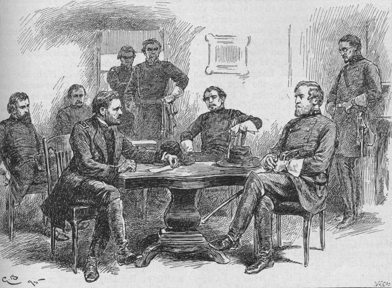 General Grant liest die Kapitulationsbedingungen, 1895, 1902 von Gordon Frederick Browne