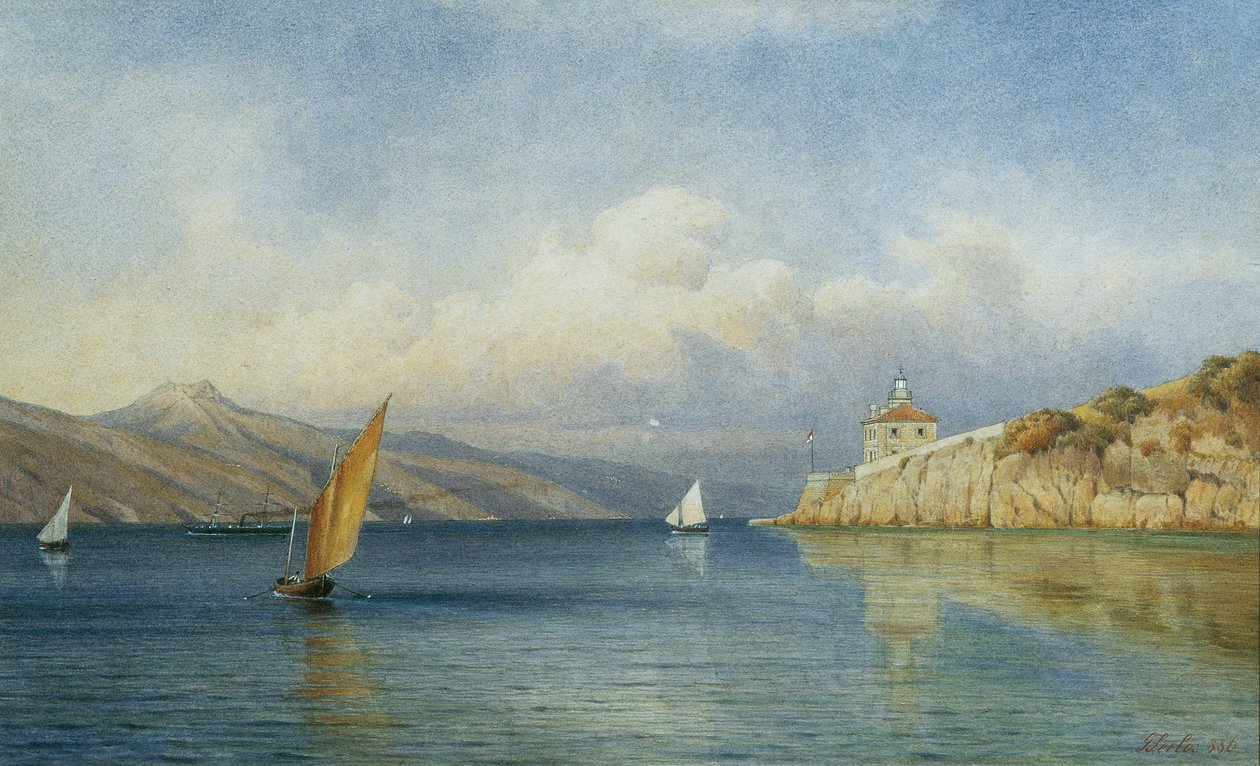 Das Leuchtfeuer von Prestenizza auf der Insel Cherso von Gottfried Seelos