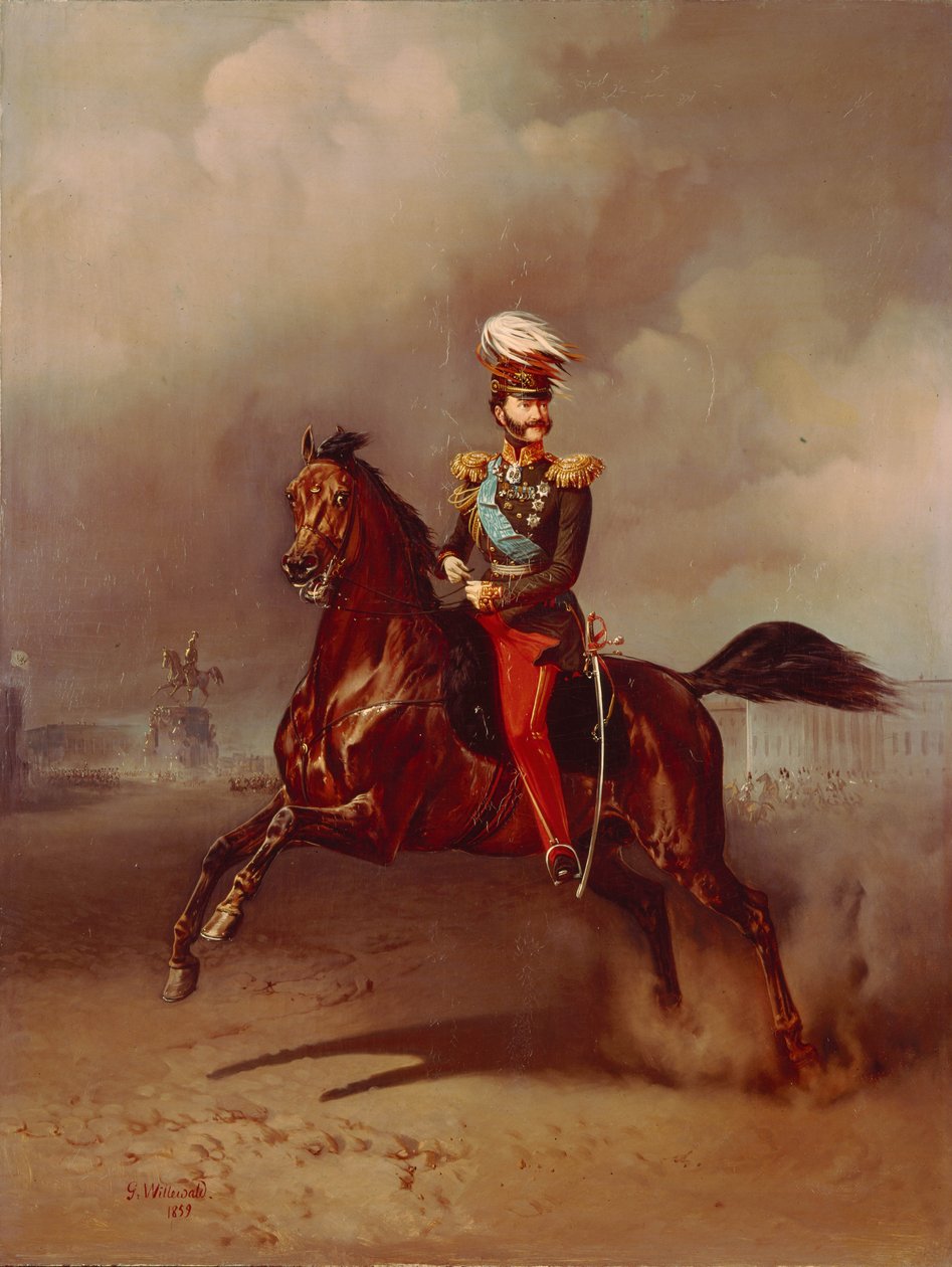 Porträt von Graf Wladimir Fjodorowitsch Adlerberg 1791-1884, 1859 von Gottfried Willewalde