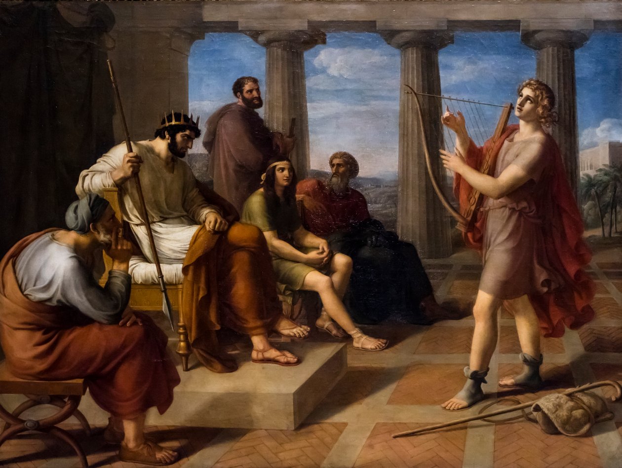 David spielt vor Saul von Gottlieb Schick