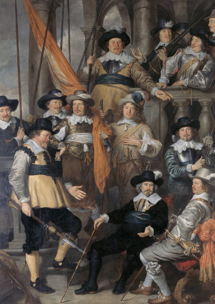 Die Kompanie von Hauptmann Albert Bas und Leutnant Lucas Conijn von Govert Flinck