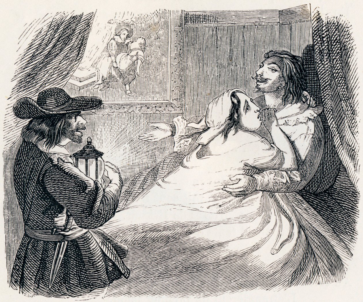 Der Ehemann, die Ehefrau und der Dieb - Fabeln von La Fontaine von Grandville