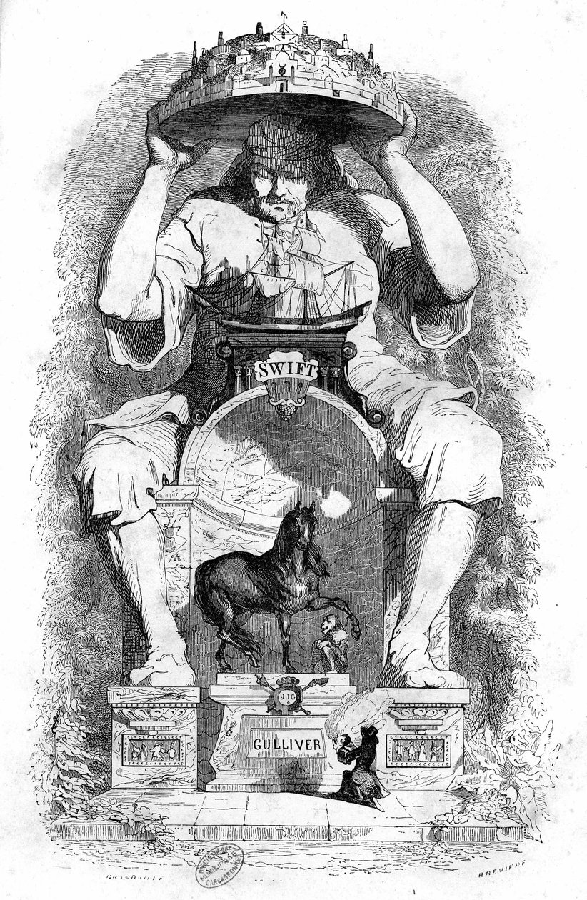 Illustration für Gullivers Reisen von Jonathan Swift von Grandville (1803 47)