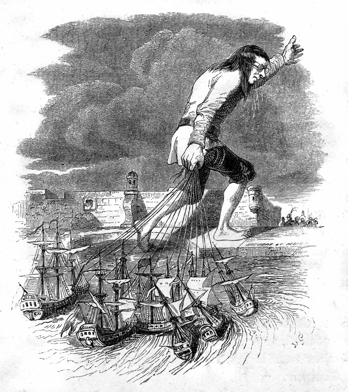 Illustration für Gullivers Reisen von Jonathan Swift von Grandville (1803 47)