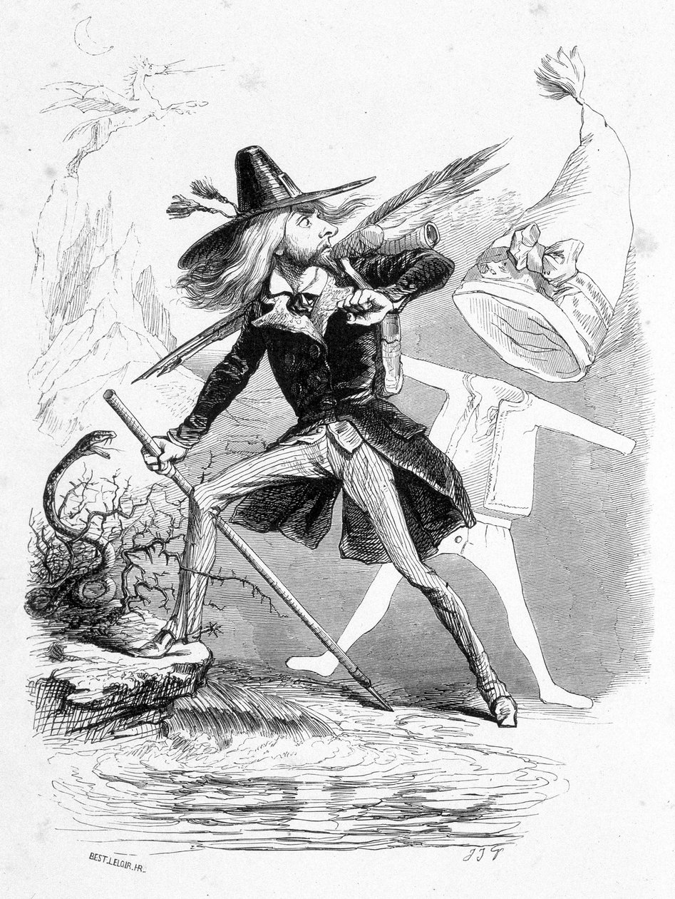 In „Jérôme Paturot auf der Suche nach einer sozialen Position“ von Louis Reybaud von Grandville