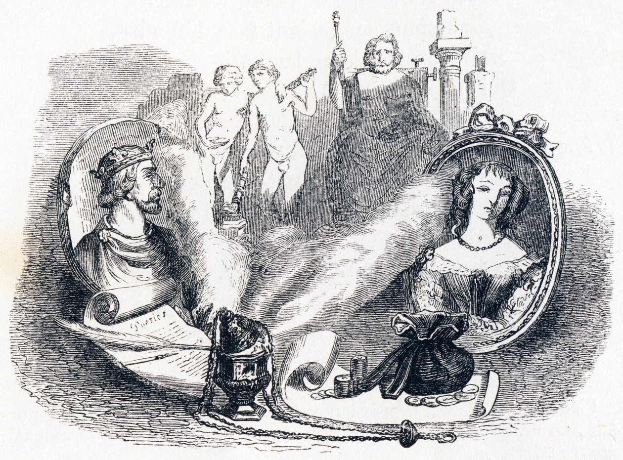 Simonide von den Göttern bewahrt - Fabeln von La Fontaine von Grandville