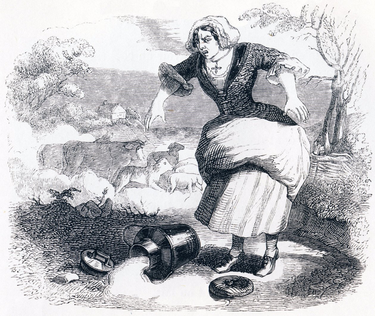 Das Milchmädchen und der Milchtopf von Grandville