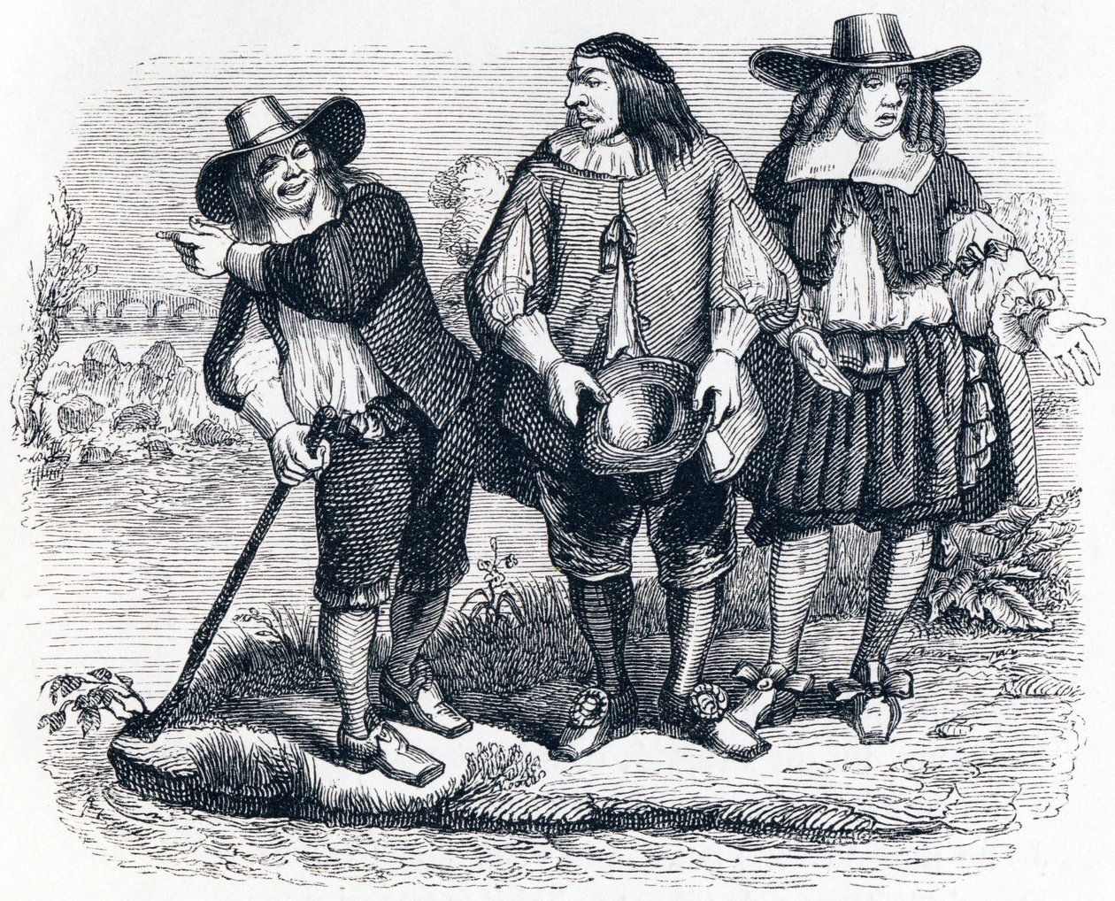 Die ertrunkene Frau - Fabeln von La Fontaine von Grandville