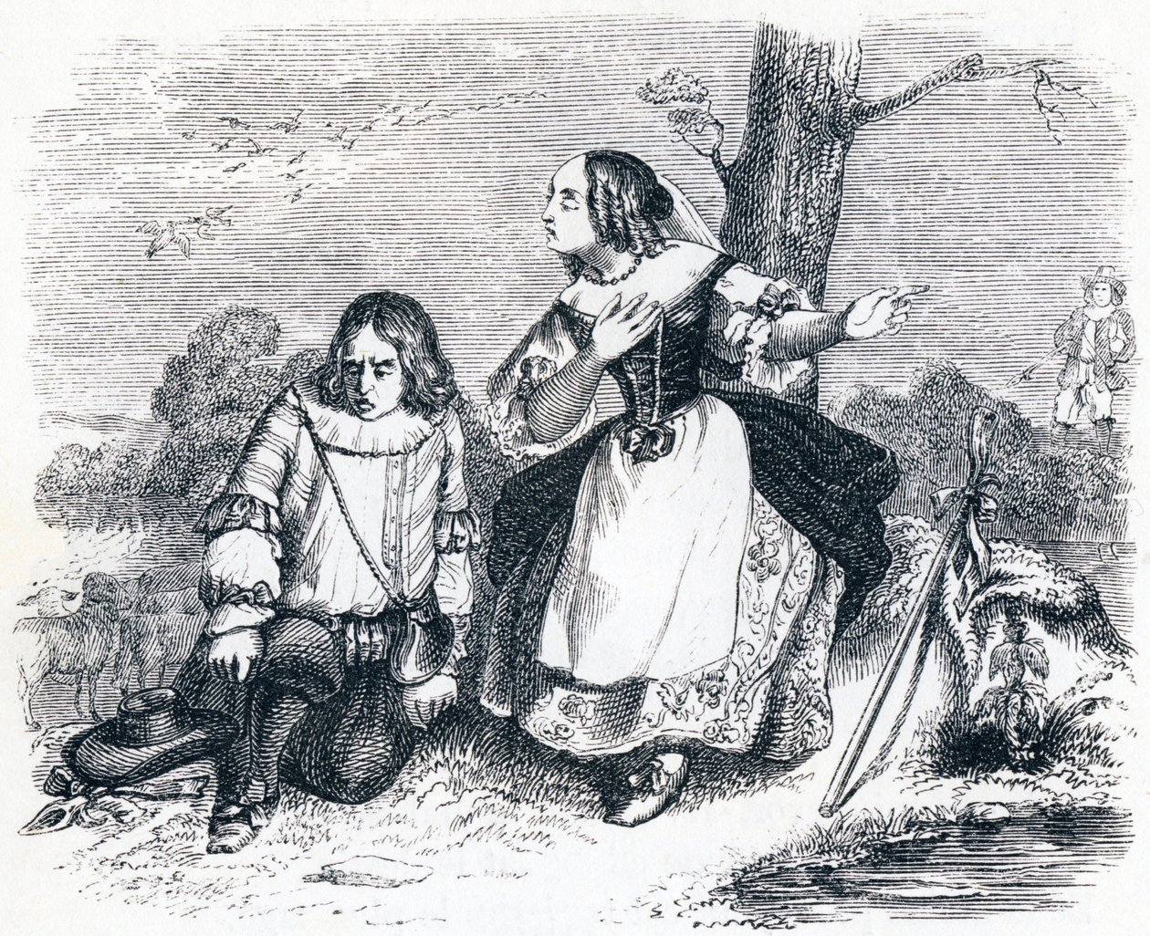 Tircis & Amarante - Fabeln von La Fontaine von Grandville
