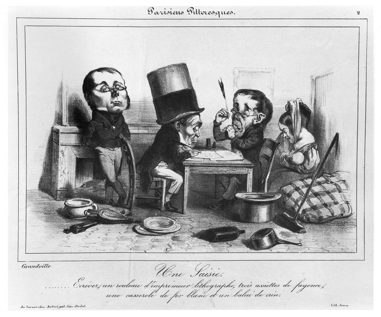Eine Beschlagnahme, ca. 1840 von Grandville