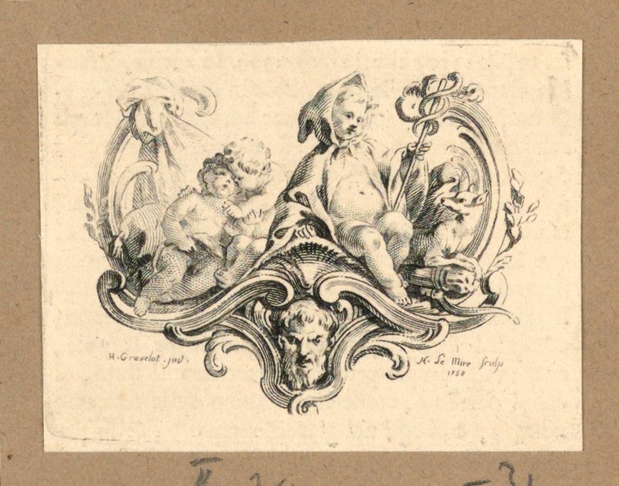 Amor als Mönch mit Caduceus von Gravelot