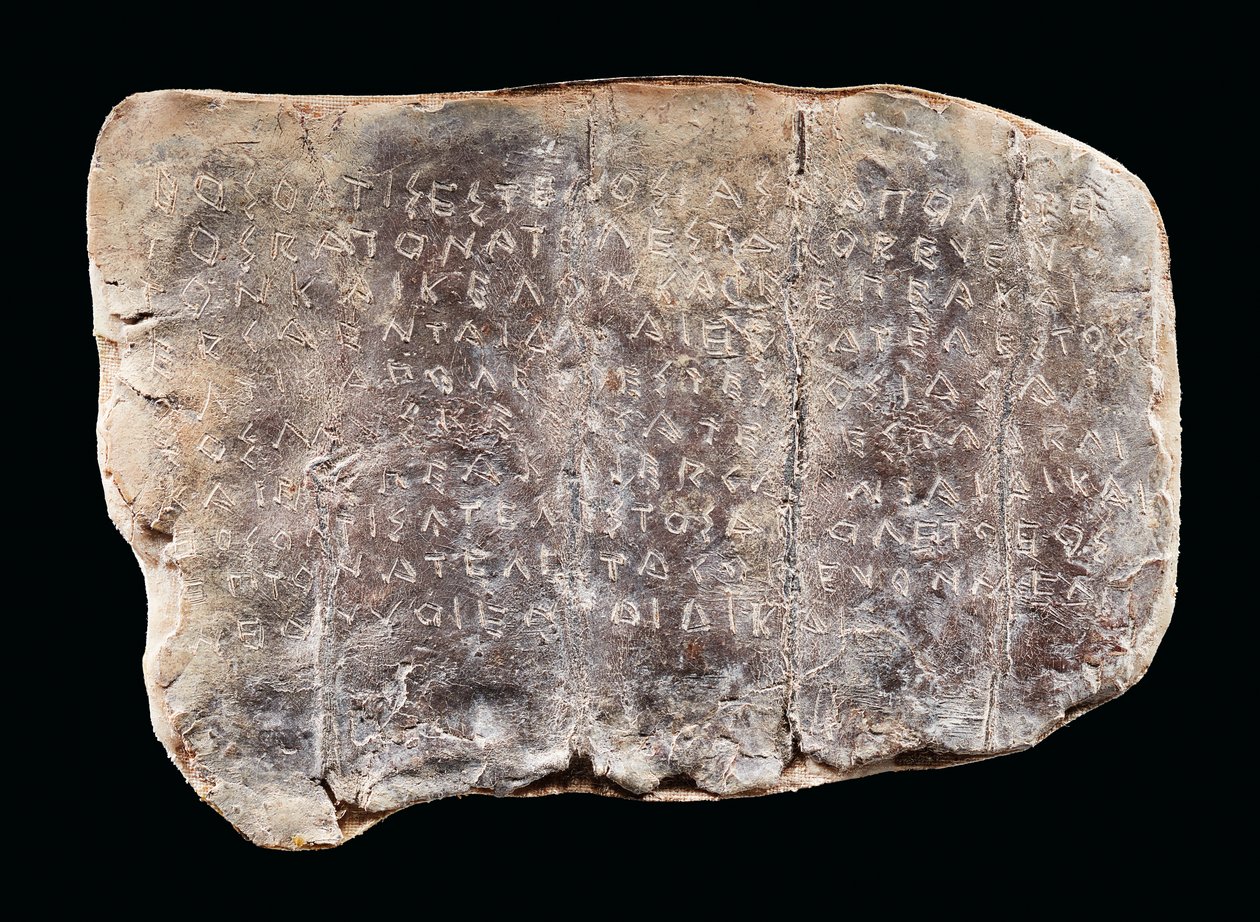 Eine dorische griechische Fluchtafel (Blei) von Greek