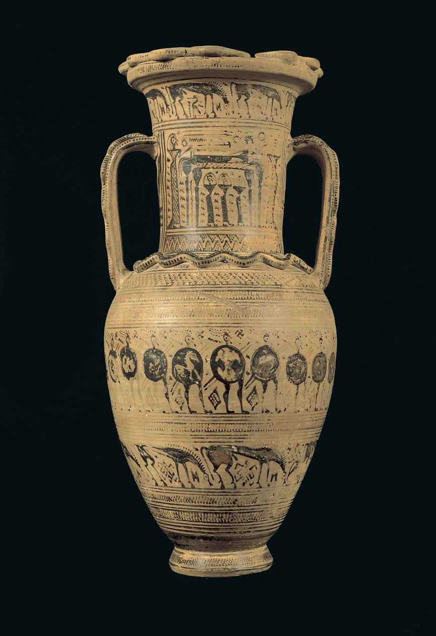 Attische Amphore, Spät-Geometrische II B Periode (720-700 v. Chr.) von Greek