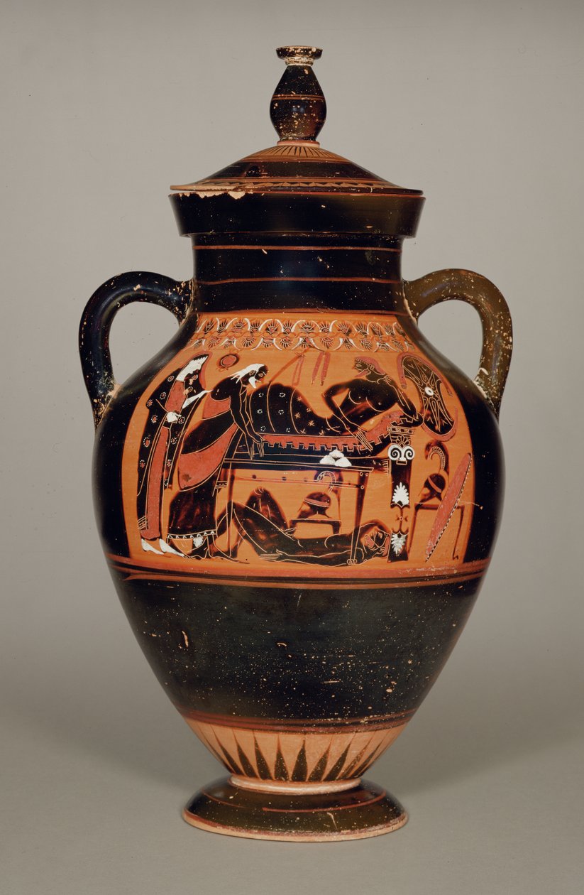 Bauchamphora, Darstellung von Priamos und Achilleus, ca. 550 v. Chr. von Greek