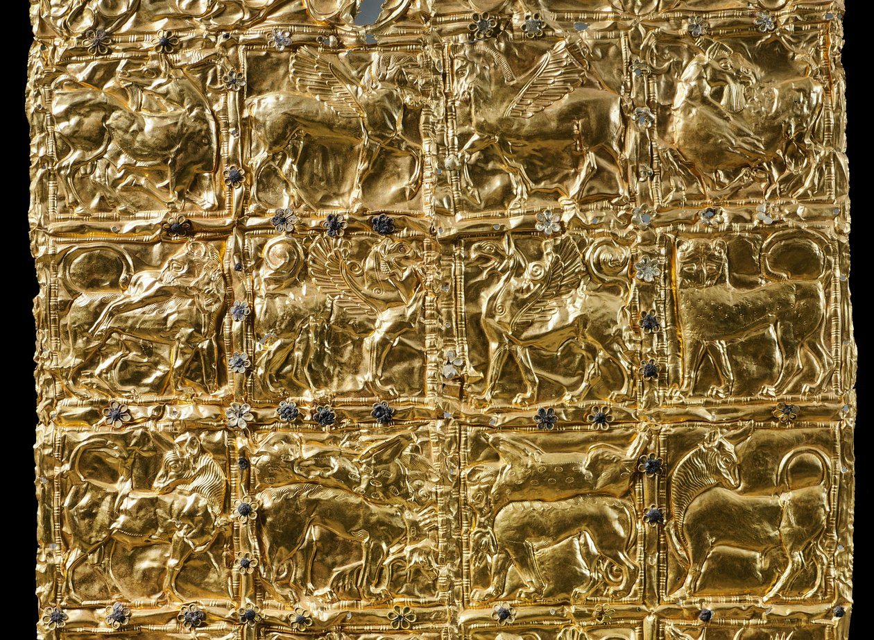 Folie mit geprägter Dekoration aus Delphi (Gold) (Detail) von Greek
