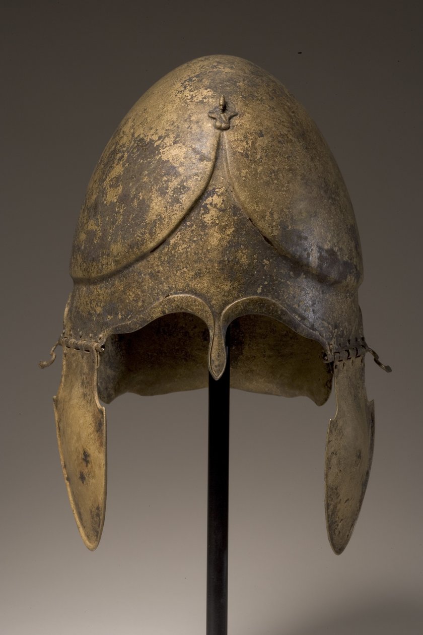 Helm mit phallischem Applikat, chalkidisch, 5.-4. Jahrhundert v. Chr. von Greek