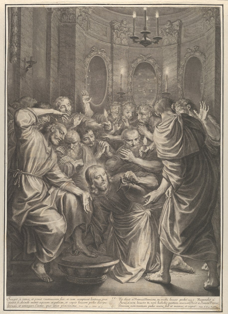 Christus wäscht die Füße seiner Jünger, aus Die Passion Christi, Platte 4 von Gregoire Huret