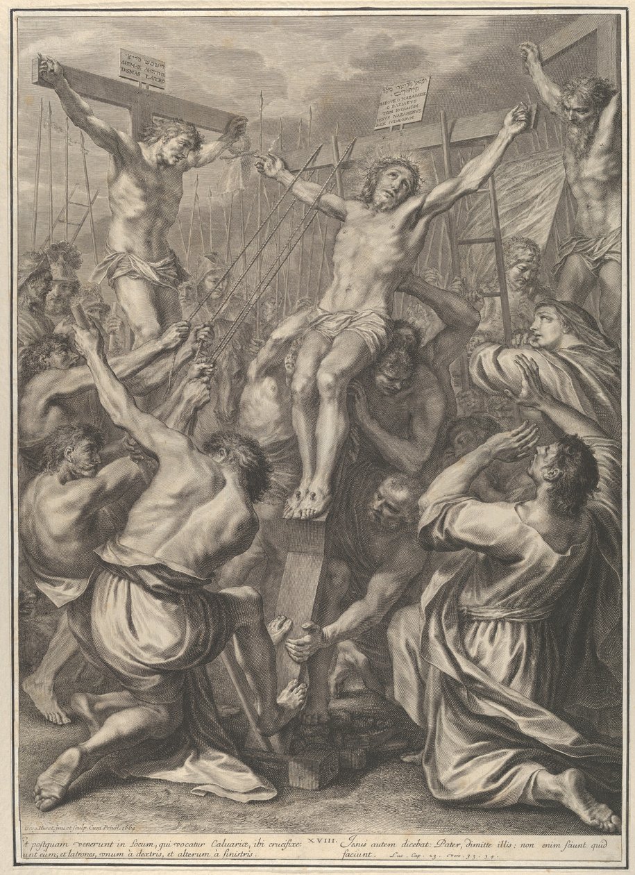 Christus am Kreuz erhöht, aus Die Passion Christi, Platte 19 von Gregoire Huret