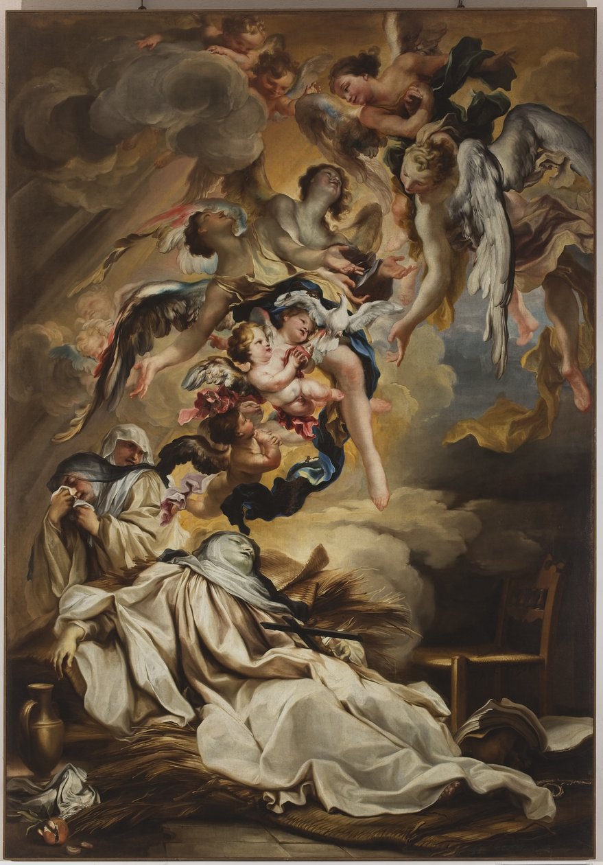 Tod der Heiligen Scholastika von Gregorio De Ferrari