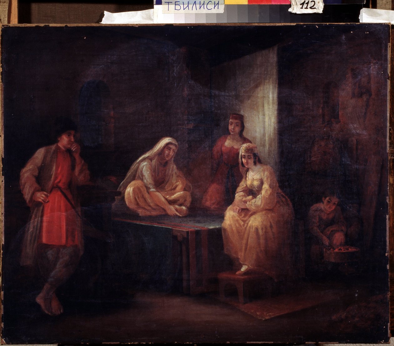 Im Zimmer. Orientalistische Szene mit Tänzerinnen aus Shamakha in Aserbaidschan in einem Harem von Grigori Grigorevich Gagarin