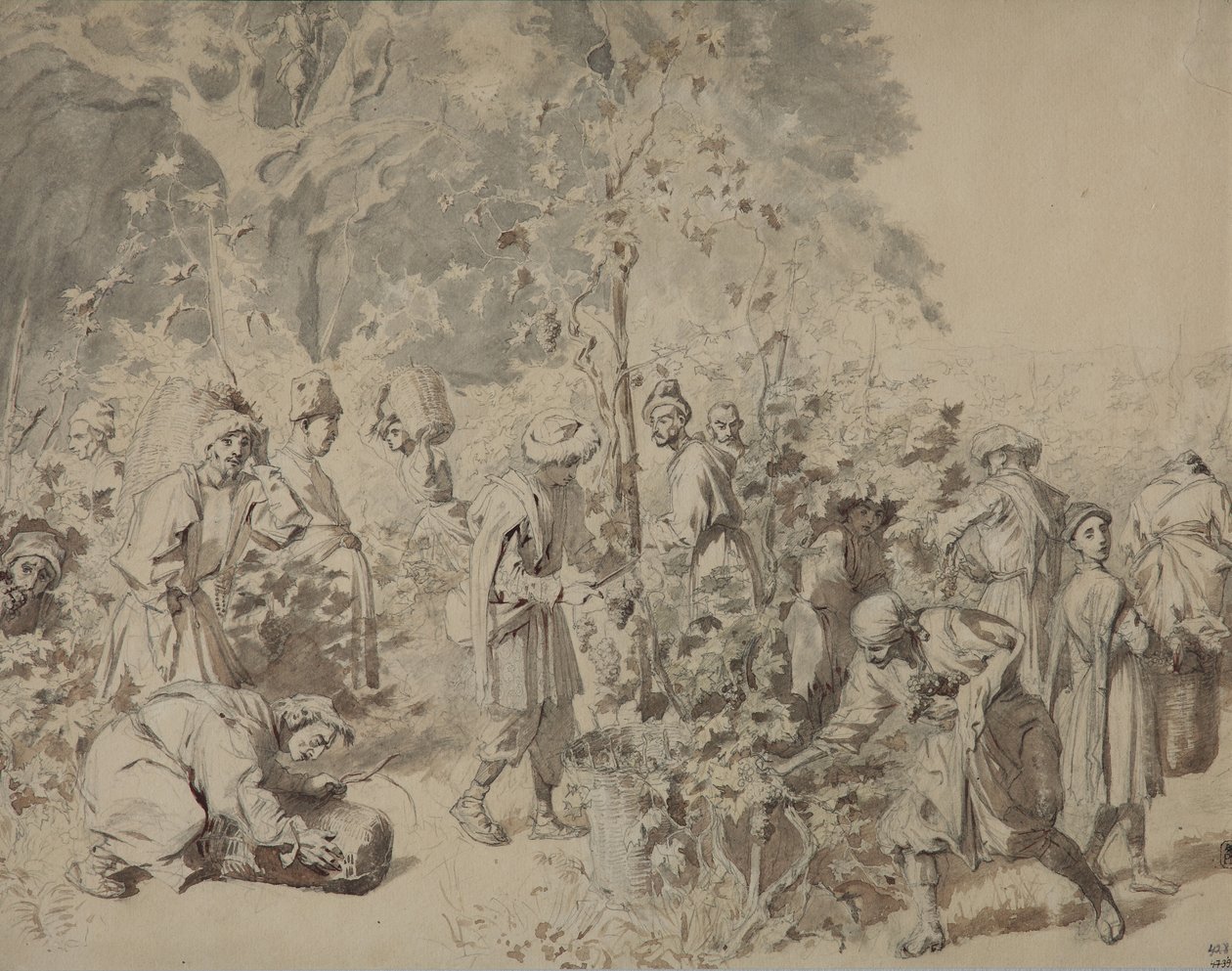 Weinlese, zwischen 1840 und 1847 von Grigori Grigorevich Gagarin
