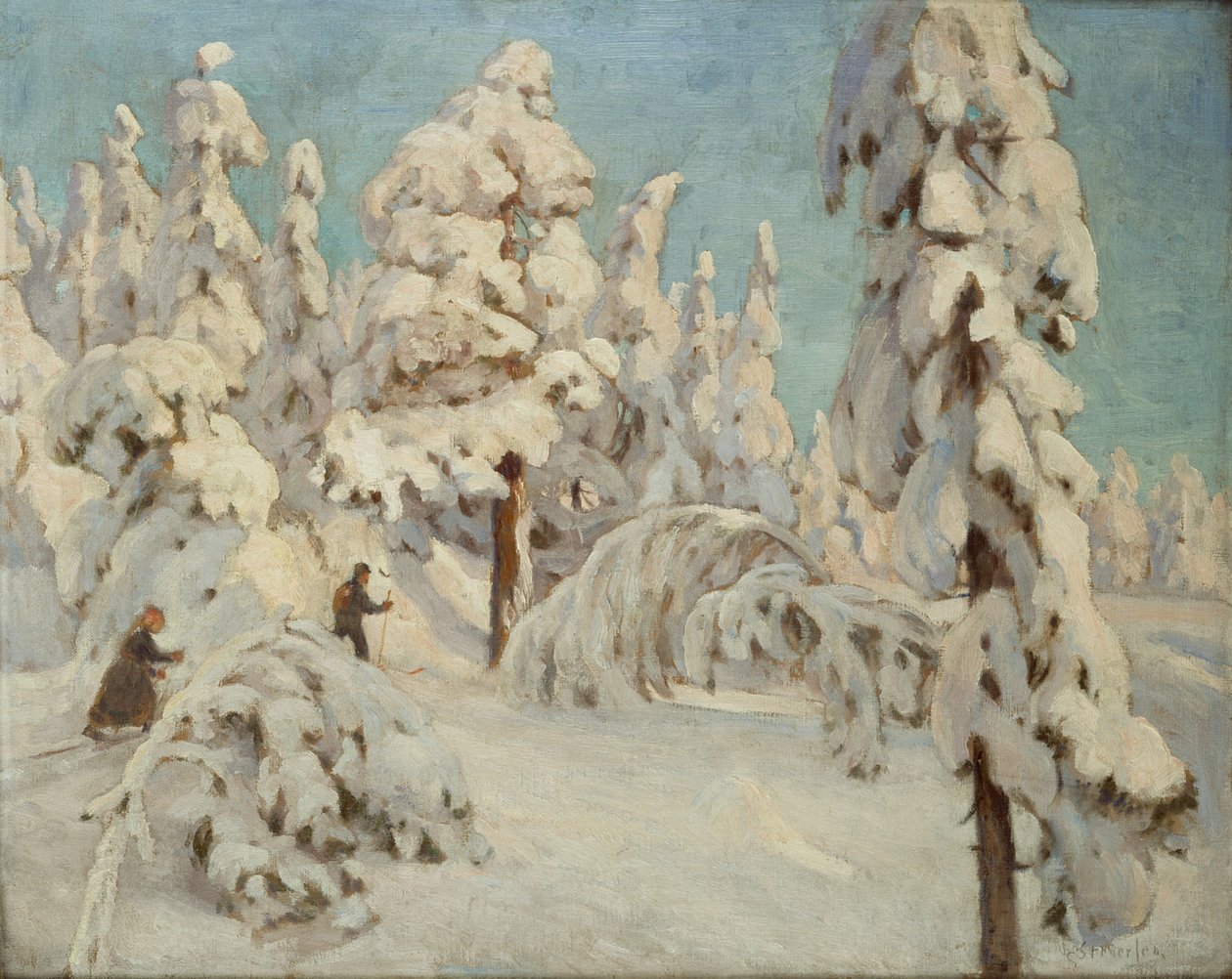 Skifahrer von Gudmund Stenersen