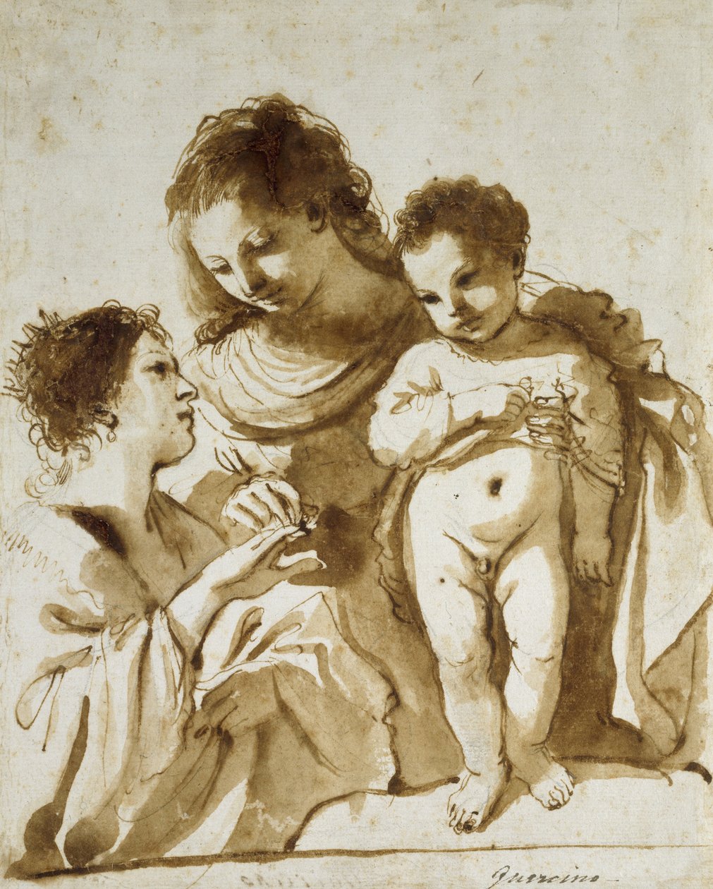 Die mystische Hochzeit der Heiligen Katharina, 1618 - 1619 von Giovanni Francesco Barbieri